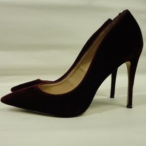 Aldo burgundy velvet pump